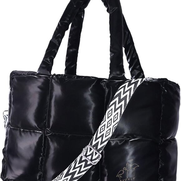 Large Puffer Tote Bag Handbags for Women Shoulder Bags Lightweight Winter Down C - Picture 1 of 7